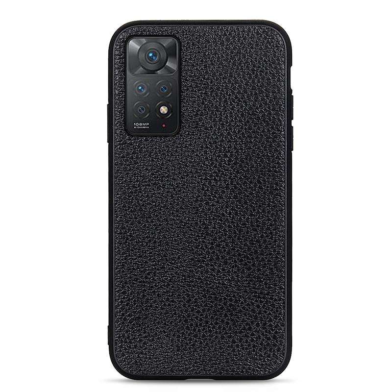 For Xiaomi Redmi Note 11 Pro Global Accurate Hole Litchi Texture Leather Shockproof Phone Case(Bl...