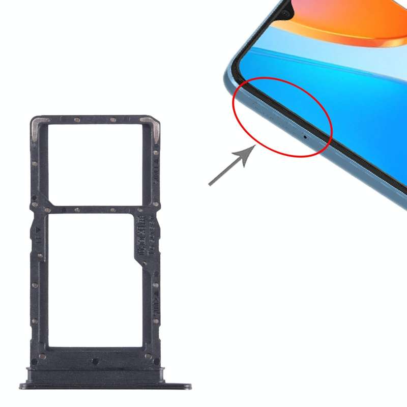 For Honor X6 SIM + SIM / Micro SD Card Tray (Black)
