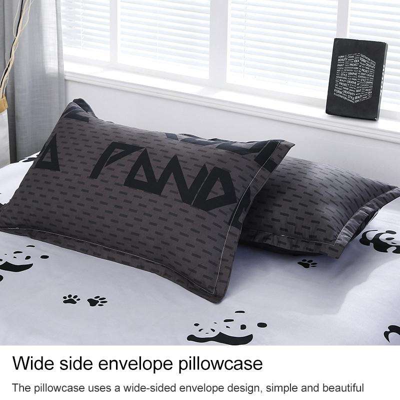 4 PCS/Set Bedding Set Happy Family Pattern Duvet Cover Flat Sheet Pillowcase Set, Size:1.8M(Panda...