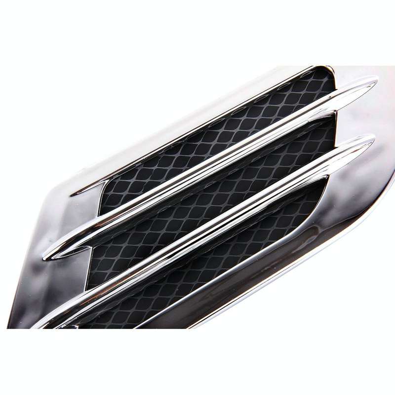 2 PCS Euro Style Plastic Decorative Air Flow Intake Turbo Bonnet Hood Side Vent Grille Cover With...