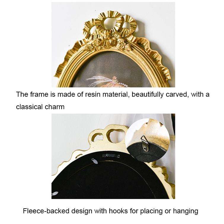 Retro Imitation Wood Home Decor Photo Frames, Spec: Oval-7 inches