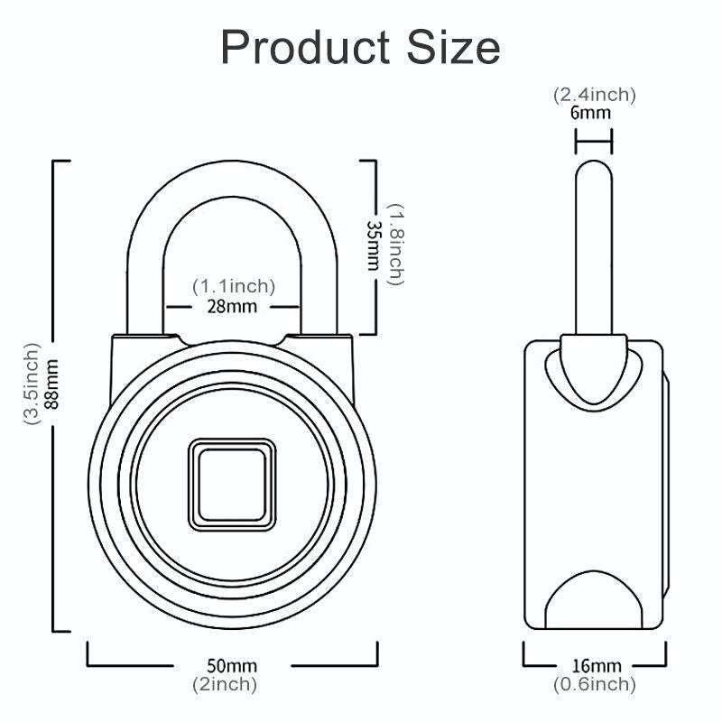 Waterproof Intelligent Bluetooth Fingerprint Padlock Remote Unlocking for iOS / Android(Blue)