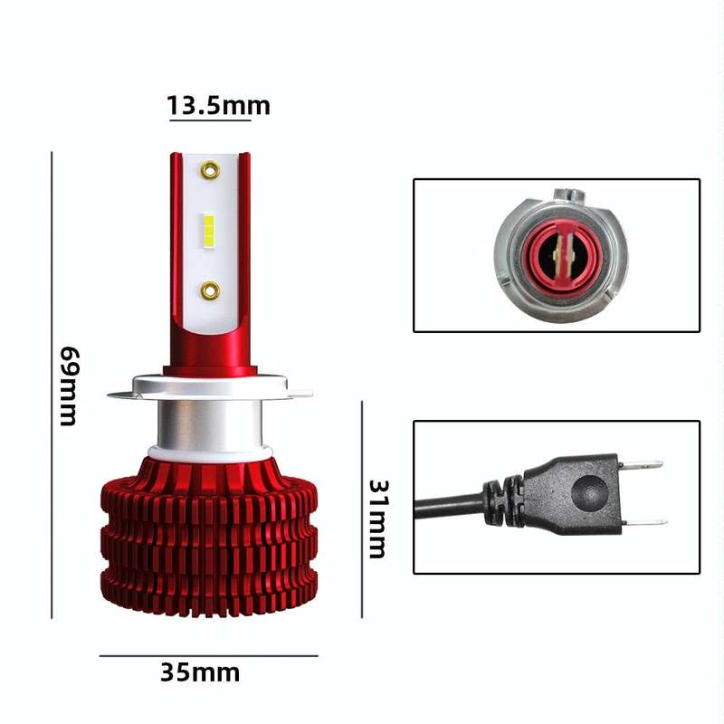 2 PCS KINGSOFE K5 H7 DC9-36V / 18W / 2000LM / 6000K IP68 Car LED Headlight Lamps (Cool White)