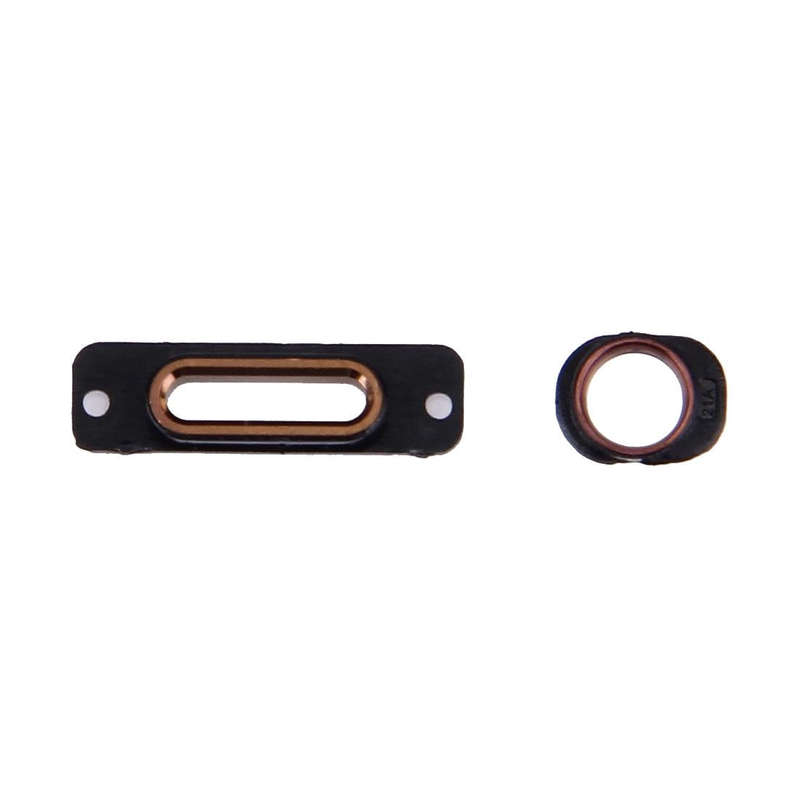 10 PCS 2 in 1 for iPhone SE Charging Port Retaining Brackets + Headphone Jack Rings(Rose Gold)