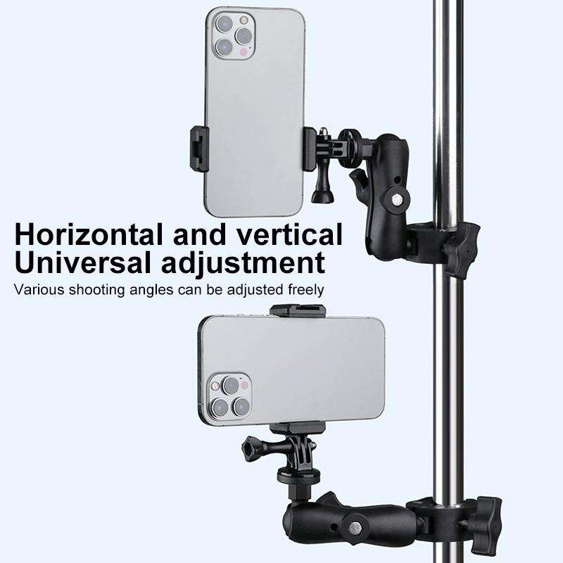 360 Rotation Adjustable Action Camera Bike Motorcycle Handlebar Holder(Black)
