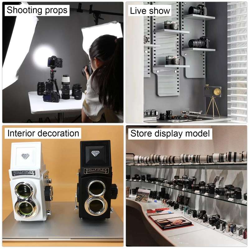 Non-Working Fake Dummy Handheld Retro DSLR Camera Model Photo Studio Props (White)