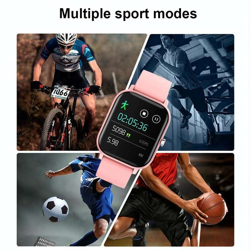 P8 1.4 Inch Heart Rate Blood Pressure Monitoring Smart Watch, Color: Silver Gray