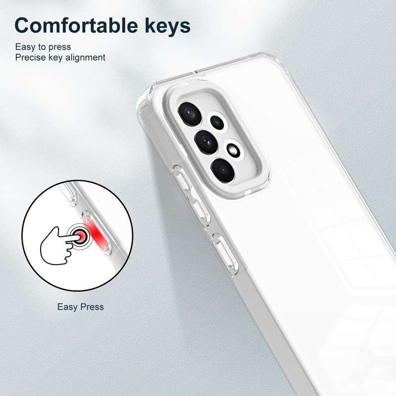 For Samsung Galaxy A73 5G 3 in 1 Clear TPU Color PC Frame Phone Case(White)