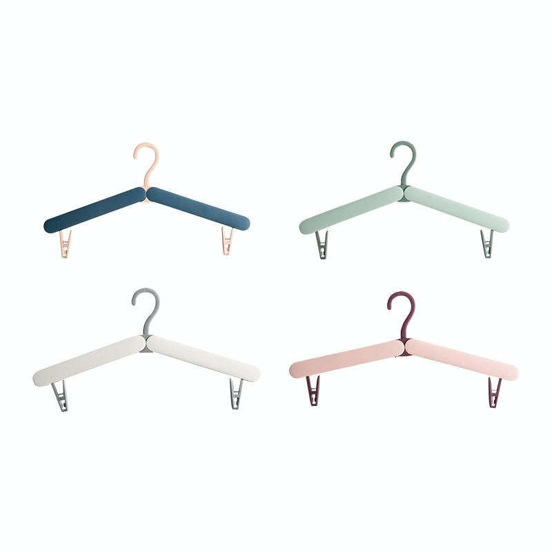 2 PCS Travel Folding Hanger Portable Drying Rack With Small Clamps(Flesh Color)