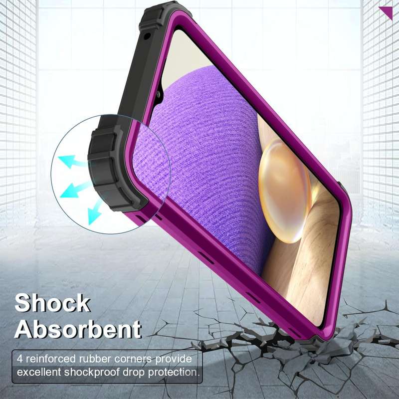For Samsung Galaxy A73 5G PC + Silicone Phone Case(Dark Purple+Black)