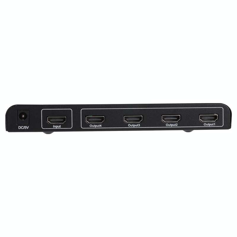 1080P 1x4 HDMI Splitter, 1.4 Version, EU Plug(Black)