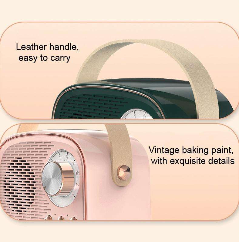 DW21 Vintage Radio BT Speaker Support TF Card/U Disk to Play(Pink)