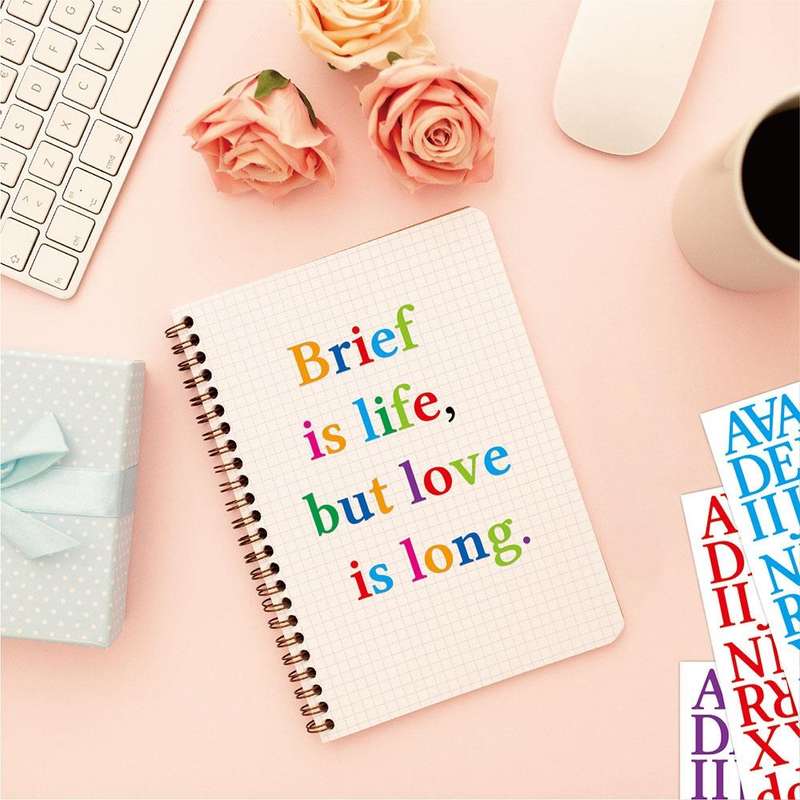10 PCS Waterproof Alphabet DIY Handbook Sticker Gift Decoration Office Sticker(Black)