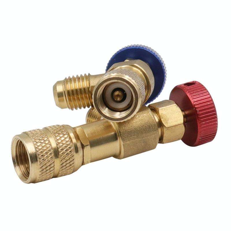 Air Conditioner Fluoridation Safety Valve Refrigerant Filling Connector(Side R410 Bottom R22)