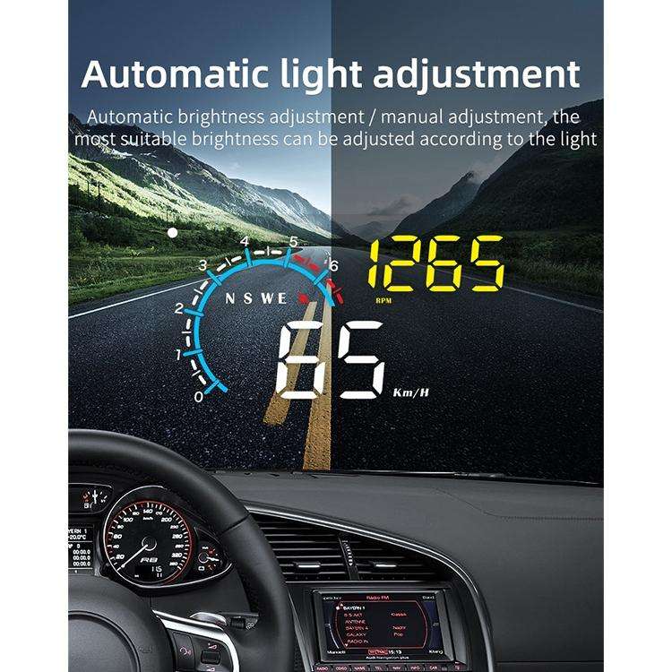 M12 OBD2 + GPS Mode Car Head-up Display HUD Overspeed / Speed / Water Temperature / Low Voltage /...