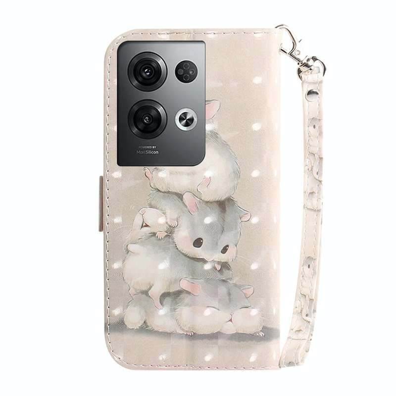 For OPPO Reno8 Pro+ 3D Colored Horizontal Flip Leather Phone Case(Squirrels)