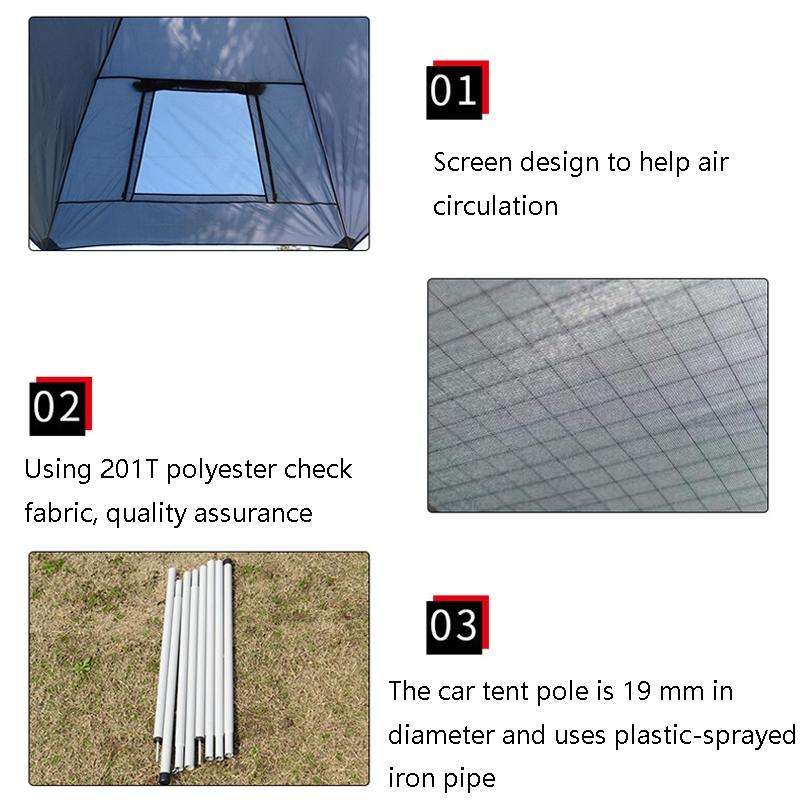 LADUTA Outdoor Self-Driving Tour Barbecue Camping Car Side Tent Car Tail Extension Tent Supplies(...