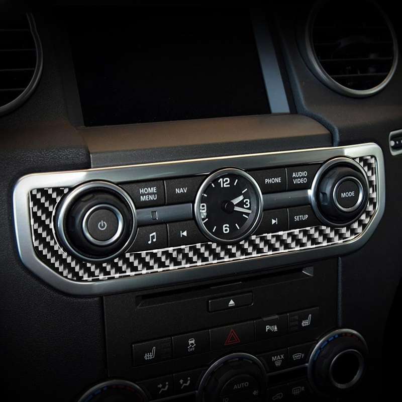 Car Carbon Fiber Time Clock Decorative Sticker for Land Rover Discovery 4 2010-2016, Left and Rig...