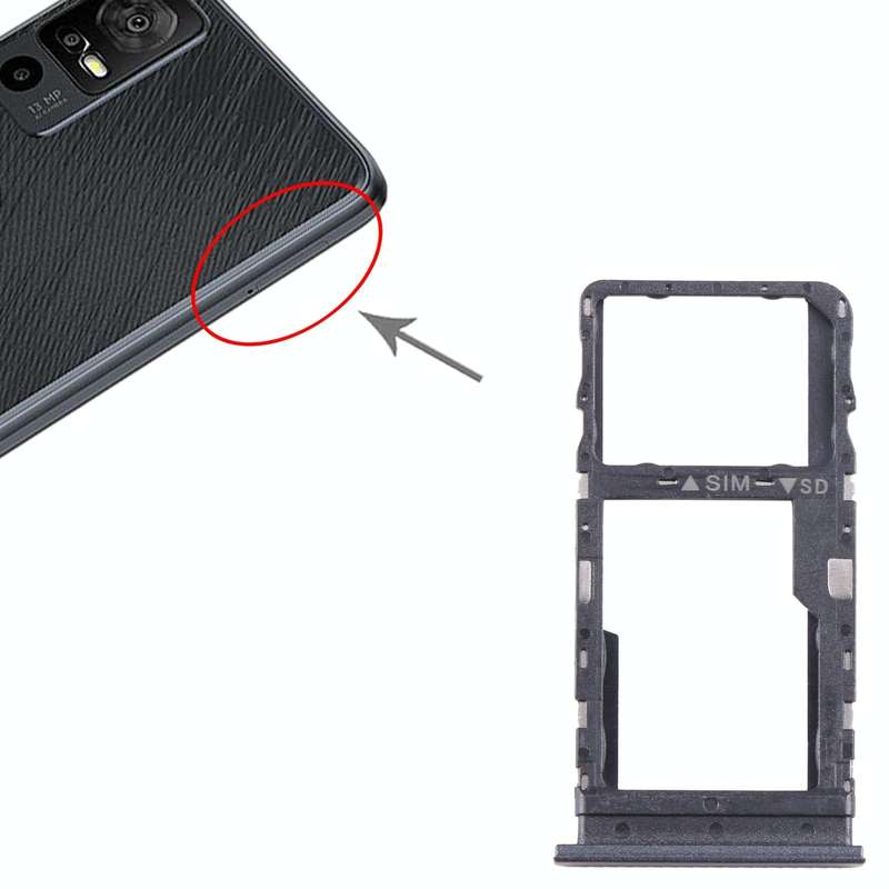 For TCL 40 R Original SIM + Micro SD Card Tray(Black)