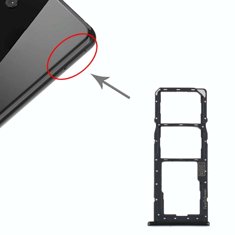 SIM Card Tray + SIM Card Tray + Micro SD Card Tray for Motorola One (P30 Play) XT1941(Black)