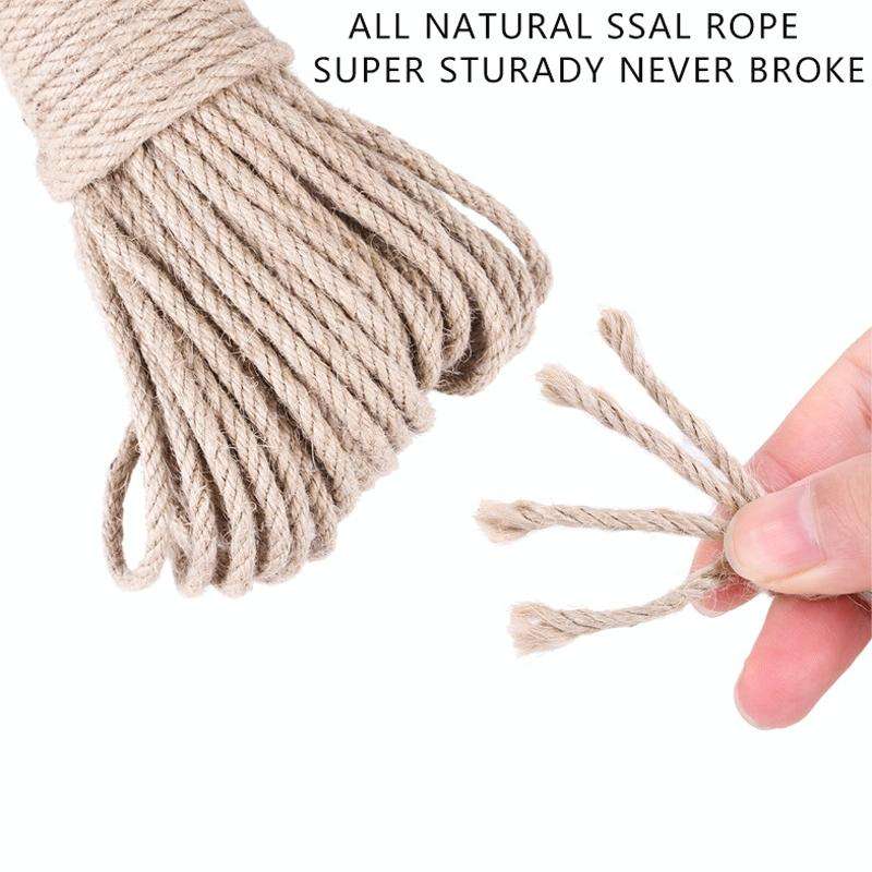 50m Pets Hemp Rope Cat Scratch Board Sword Rope Accessories Protect Cat Grip Toy Grabbing Materia...