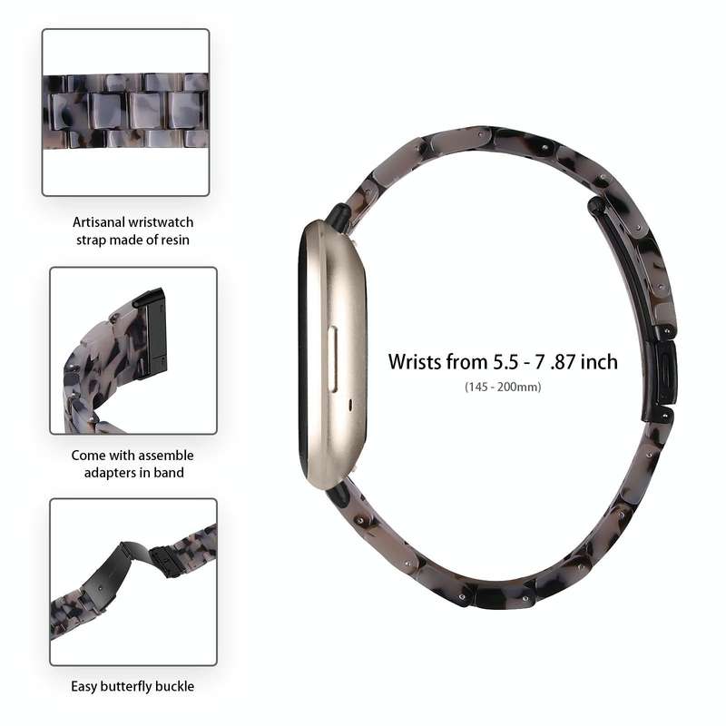 For Fitbit Versa 4 / Sense 2 Universal Resin Watch Band(Dark Grey)
