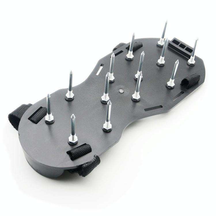 Garden Lawn Garden Tools Grass Ripper Spiked Shoes with 4 Plastic Buckles (Black)