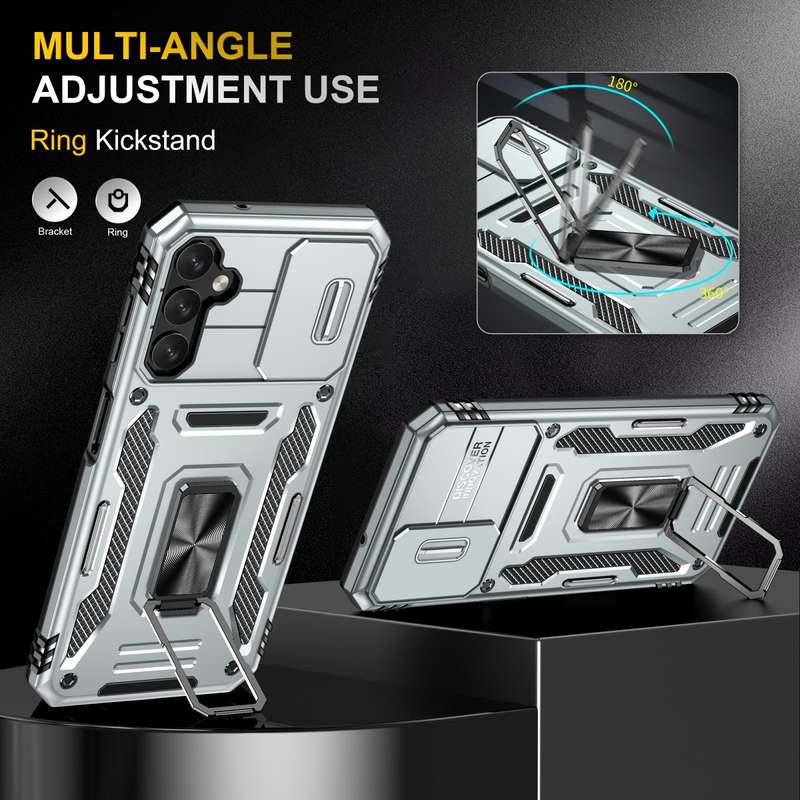 For Samsung Galaxy A05s Armor PC + TPU Camera Shield Phone Case(Grey)
