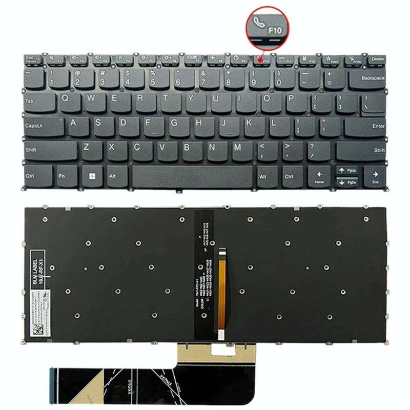 For Lenovo IdeaPad 5 / Yoga Slim 7 Pro US Version Laptop Backlight Keyboard, F10 Key with Phone I...