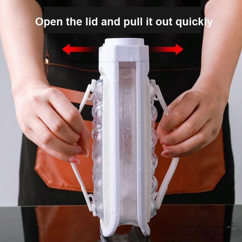 2-in-1 Portable Ice Ball Cold Kettle Silicone Ice Cube Mold Frozen Ice Cube Box(White)