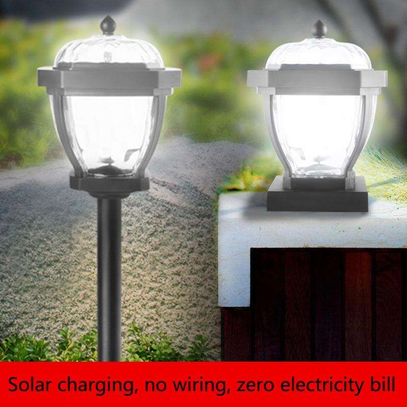 2 LED Solar Waterproof Outdoor Garden Light, Style: White Light-Column Cap