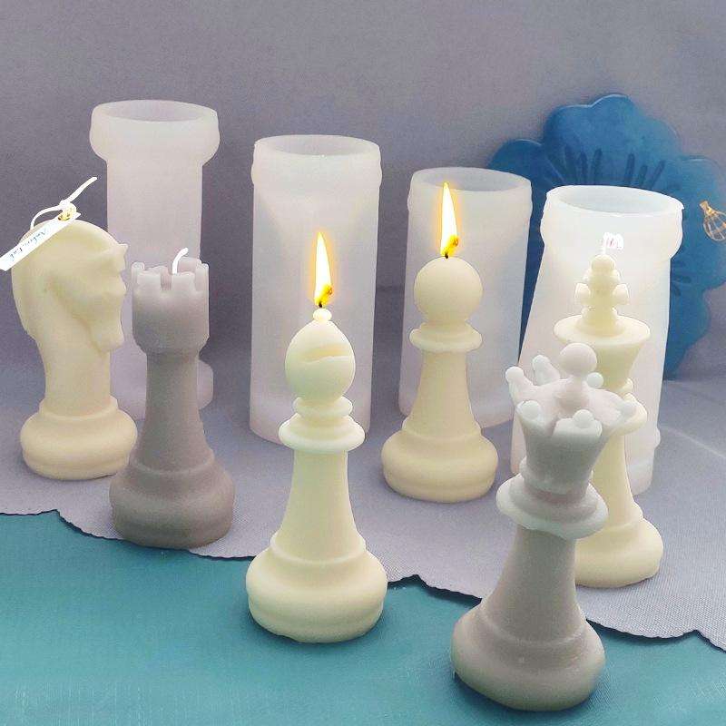 2 PCS Chess Aromatherapy Candle Silicone Mold Crystal Epoxy Mold, Specification: Bishop LZ-19