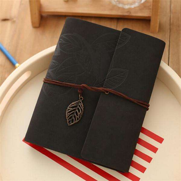 PU Leather Vintage Antique Kraft Paper Photo Albums(Black)