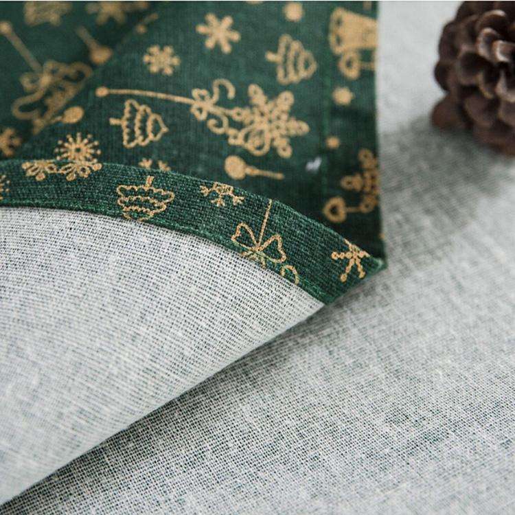 Linen Cotton Christmas Party Tablecloth Rectangle Bronzing Dinning Table Cover, Size:100x140cm(Wh...