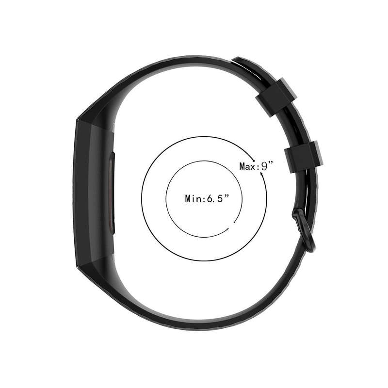 Color Buckle TPU Wrist Strap Watch Band for Fitbit Charge 4 / Charge 3 / Charge 3 SE, Size: L(Ros...