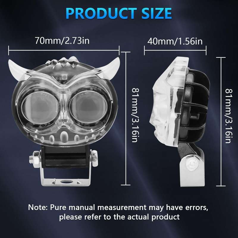 Colorful Owl Shaped Motorcycle Spotlight