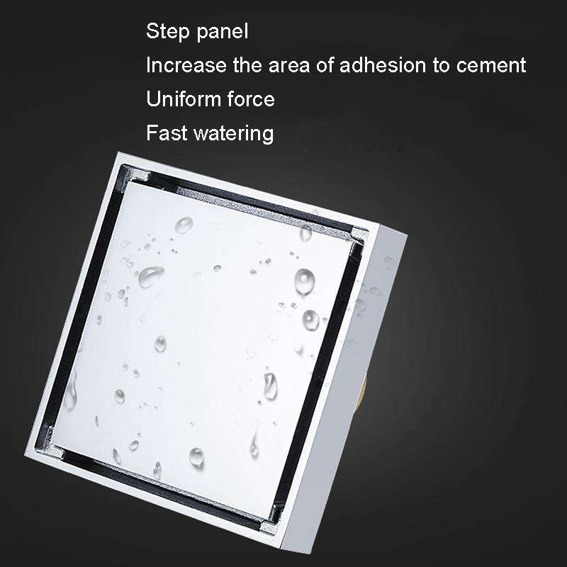 Bathroom Large Displacement Anti-odor Floor Drain, Style: K8016 Gray+Black Straight Row