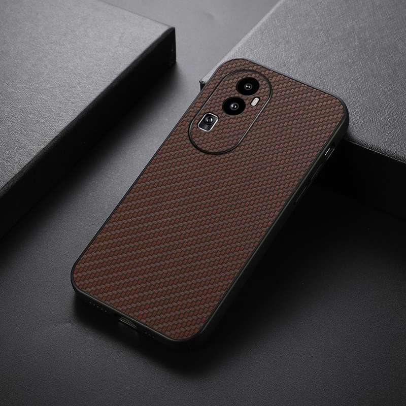 For OPPO Reno10 Pro+ Carbon Fiber Texture Shockproof Phone Case(Brown)