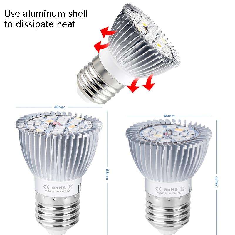 2 PCS LED Plant Growth Lamp Full Spectrum Plant Fill Light Cup, Power: E27 18 Beads