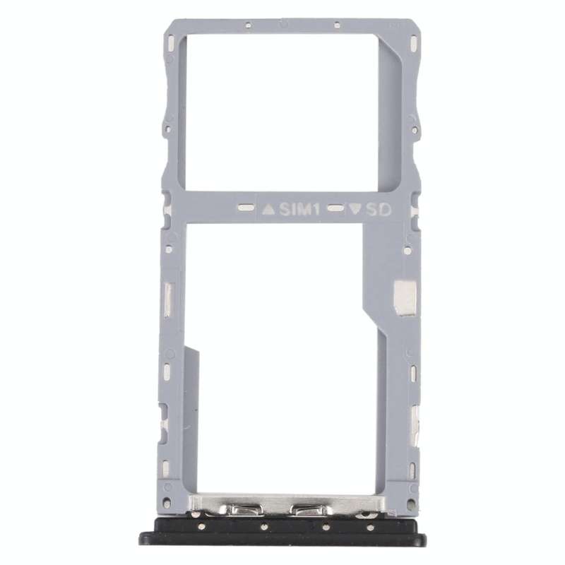 For TCL 20E Original SIM Card Tray + Micro SD Card Tray (Black)