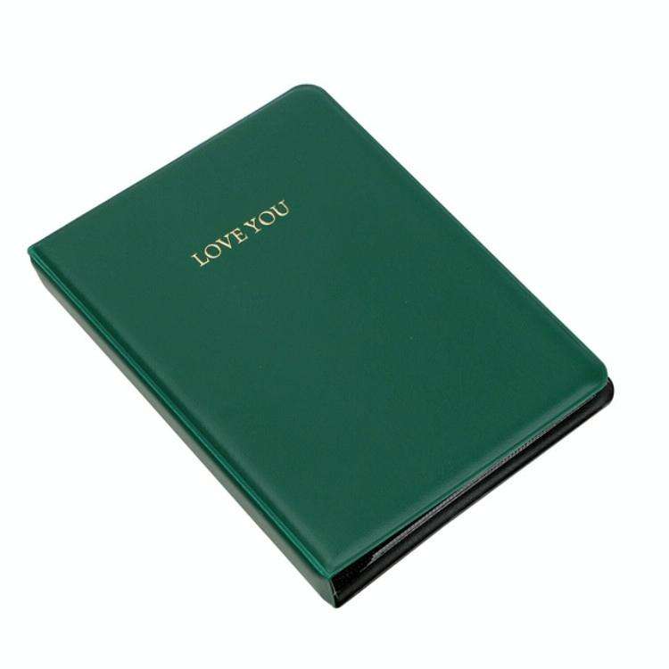 LOVEYOU Words Cover Standard Mini Photo Album Book, Specification:5 inch 32 Sheets(Green)