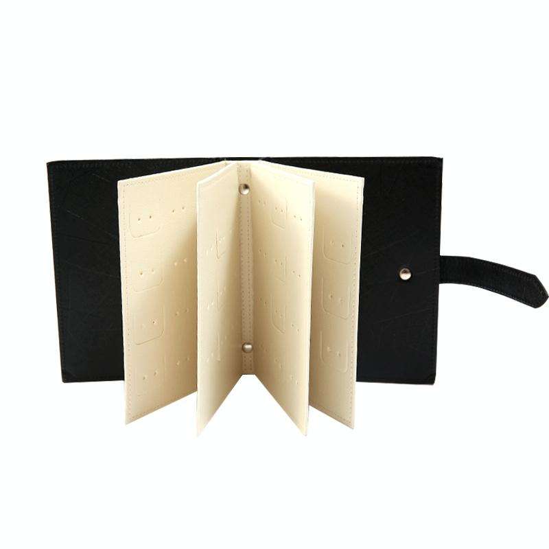 Portable PU Leather Storage Box Necklace Jewelry Display Box Organizer(Black)