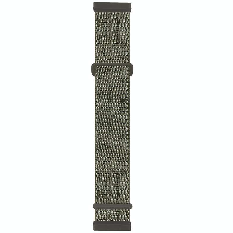 For Fitbit Versa 3 Nylon Rubber Buckle Watch Band(Deep Olive)