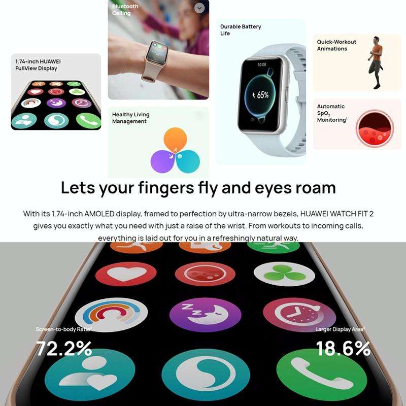 Original Huawei WATCH FIT 2 Smart Sports Watch, Color:Fashion Gray