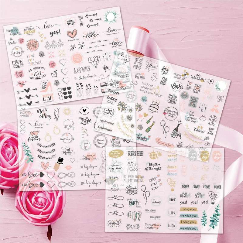 230 PCS Wedding Planning Stickers Engagement Planning Sticker Pack(4 sheets / set)