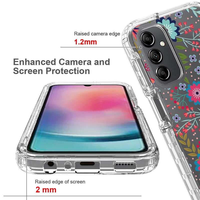 For Samsung Galaxy A24 5G / 4G Transparent Painted Phone Case(Small Floral)