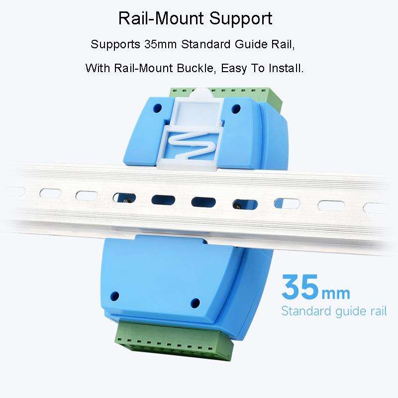 Waveshare RS485-HUB-8P Industrial-grade Isolated 8-ch RS485 Hub, Rail-mount Support, Wide Baud Ra...