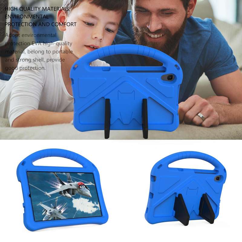 For Huawei MatePad T8 EVA Flat Anti Falling Protective Case Shell with Holder(Blue)