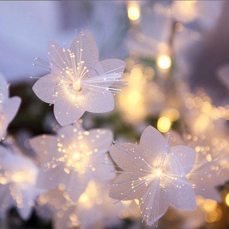 LED Fiber Optic Flower Twig Light String Room Bedroom Romantic Decoration Lantern(Brown Branches)