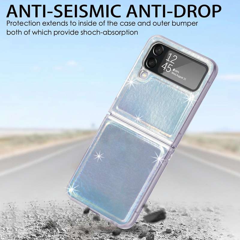 For Samsung Galaxy Z Flip4 Laser Skin PC Phone Case (White)